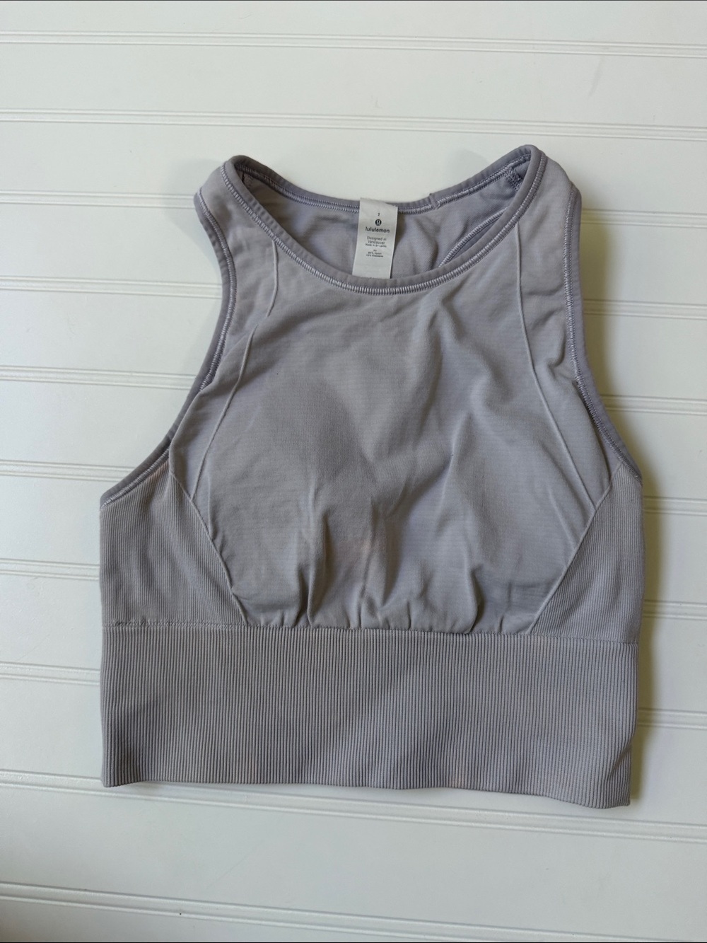 (257)lululemon athletica High-Neck Sports Bra - Light Lavender Gray